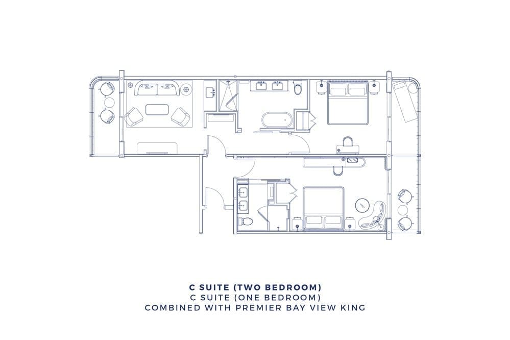 c suite two bedroom floor plan