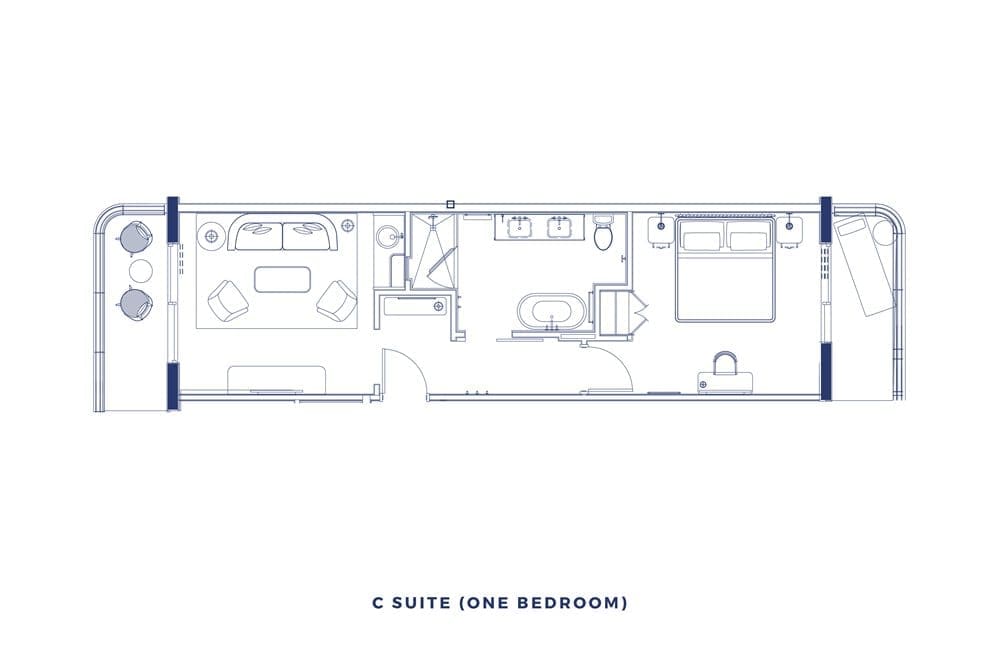 c suite one bedroom floor plan