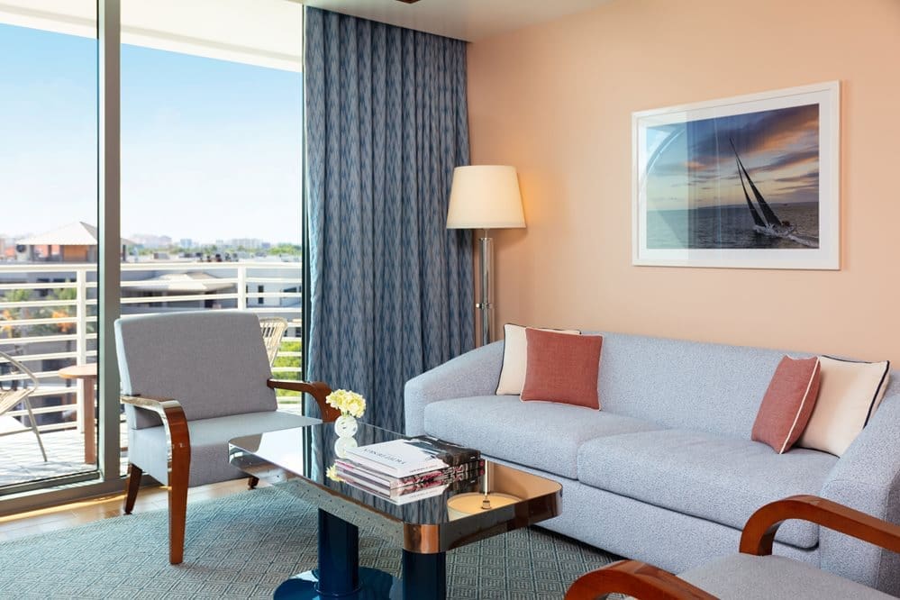 internal shot of C Suite Living Room with sofa and chairs