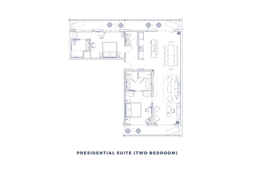 presidential suite two bedroom floor plan